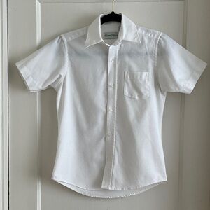 Flynn O’Hara Size 12 Youth Short Sleeve Oxford Shirt White Button Down